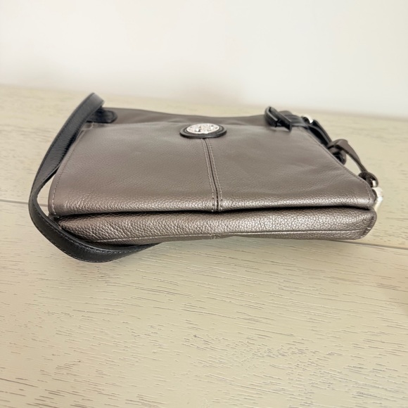 NWT Brighton Brown Taupe Brown Sullivan Expandable Crossbody Bag Purse Leather - Picture 6 of 8